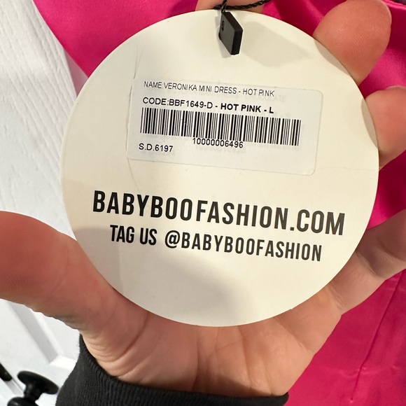 NWT hot pink mini dress size L - Picture 5 of 5